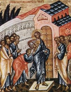 Tamás apostol kétkedése (novgorodi ikon, 15.sz)